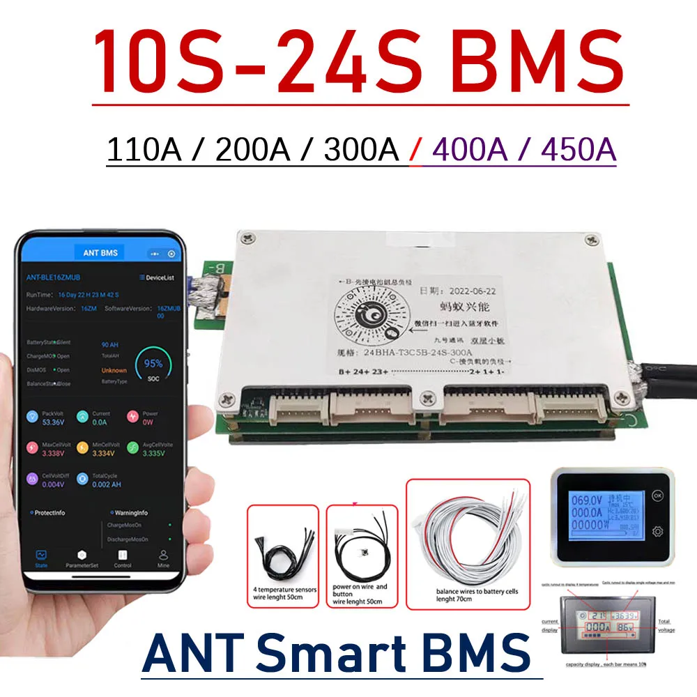 Smart Bms 24S 200A Bluetooth Lifepo4 - 스마트 블루투스 BMS 10S ~ 24S
