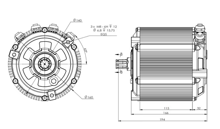 Mid Drive Motor Kit 72V 5000W - SiAECOSYS D133A-65 5000W 72V 미드 드라이브
