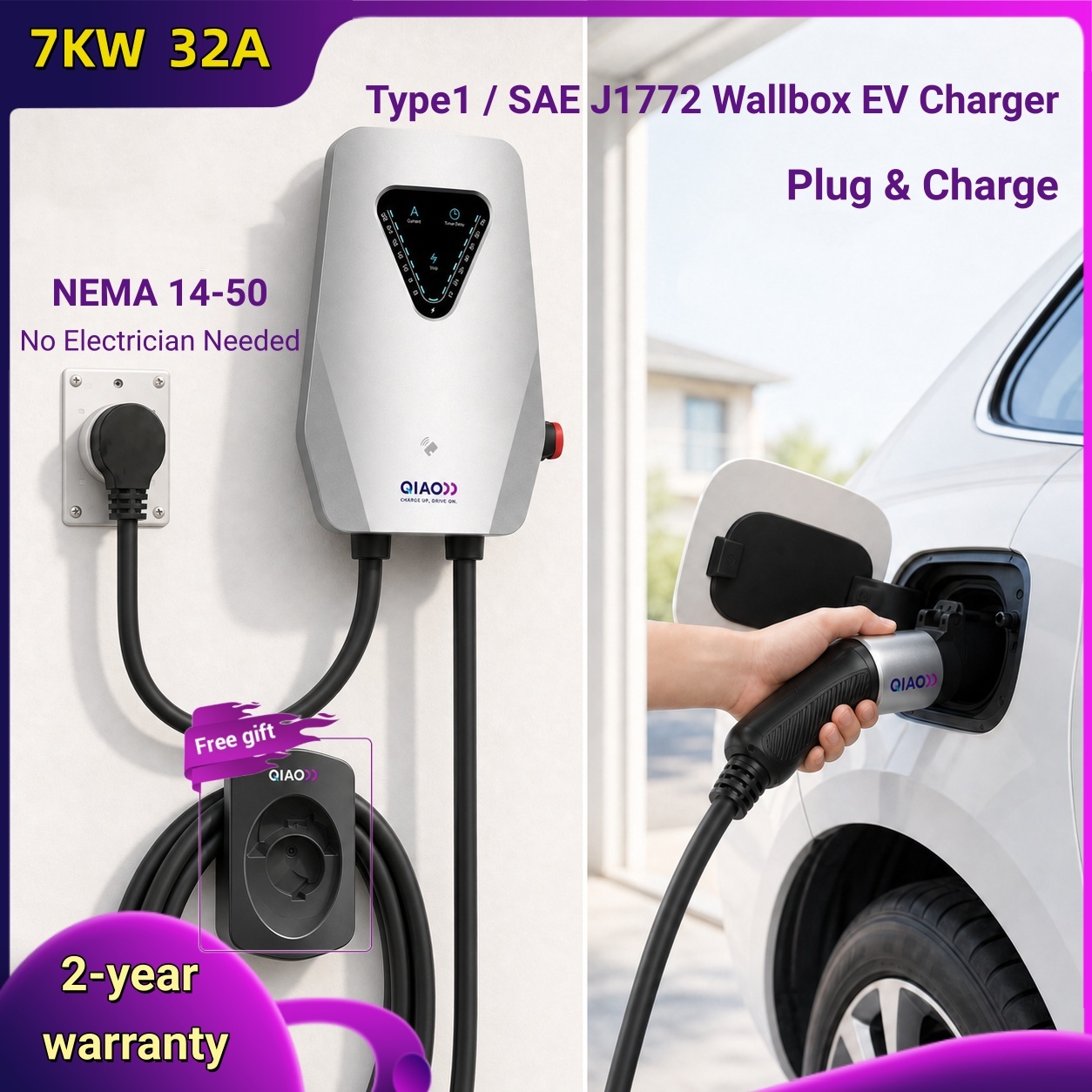 7KW 32A 타입1 SAE J1772 월박스 전기차  - J1772 Evse 32A Level 2 Charger 리뷰 및 가격