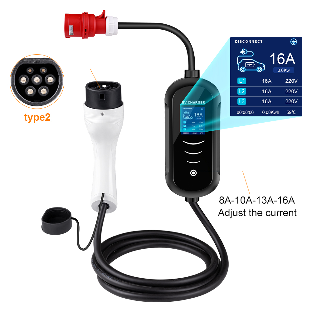 IPENGEN 전기 자동차 충전기 CEE 플러그 IEC - Type 2 Portable Ev Charger 11Kw Cee 리뷰 및 가격